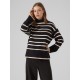 пуловер,дамски,плетени,дрехи,vero,moda,women's,knitted,striped,crew,neck,jumper,black