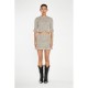 glamorous,beige,black,check,shirred,mini,skirt,beige