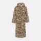 дамски,пижами,дамски,облекла,размер,linea,fleece,robe,leopard,pattern,women,multi