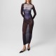 рокля,дамски,поли,и,рокли,jean,paul,gaultier,long,sleeve,mesh,maxi,dress,navy
