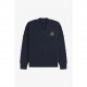 пуловер,мъжки,пуловери,fred,perry,men,s,badge,laurel,wreath,knitted,crew,neck,jumper,navy,608