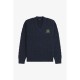 пуловер,мъжки,пуловери,fred,perry,men's,badge,crew,neck,jumper,navy,608
