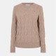 пуловер,дамски,плетени,дрехи,tommy,hilfiger,women's,cable,knit,jumper,heathered,taupe