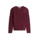 пуловер,дамски,плетени,дрехи,tommy,hilfiger,women's,cable,knit,jumper,deep,burgundy