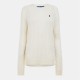 пуловер,дамски,плетени,дрехи,polo,ralph,lauren,women's,cable,crew,neck,jumper,authentic,cream