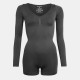 missy,empire,seamless,long,sleeve,plunge,unitard,womens,black
