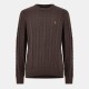 пуловер,мъжки,пуловери,farah,men,s,mendon,cable,crew,neck,jumper,farah,choc