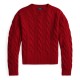 дамски,пуловер,дамски,плетени,дрехи,polo,ralph,lauren,women,s,cable,crew,neck,jumper,fireside,red