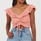 дамски,потник,дамски,топове,дамски,потници,brave,soul,womens,frill,vest,with,gathered,front,salmon