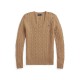 дамски,пуловер,polo,ralph,lauren,women,s,cable,knit,v,neck,jumper,camel,melange