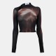 дамска,къса,блуза,дамски,топове,jean,paul,gaultier,women,s,long,sleeve,cropped,crop,top,black,brown