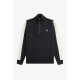 пуловер,мъжки,пуловери,fred,perry,men's,knitted,half,zip,crew,neck,jumper,black,102