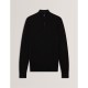 пуловер,мъжки,пуловери,ted,baker,men,s,merino,half,zip,crew,neck,jumper,black