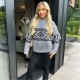 пуловер,дамски,плетени,дрехи,ax,paris,fringe,sleeve,detail,knitted,jumper,mid,grey