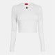 къса,блуза,дамски,топове,hugo,dafilomena,long,sleeve,crop,top,white,100