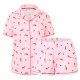 пижама,дамски,пижами,urban,threads,women's,short,sleeve,pyjama,set,pink,red,chilli