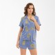 пижама,дамски,пижами,chelsea,peers,women's,short,sleeve,pyjama,set,leopard,sun