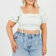 дамски,топове,дамски,облекла,размер,brave,soul,plus,size,womens,puff,sleeve,top,with,ruched,and,tie,details.,mint