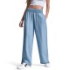дънки,дамски,дънки,dkny,jeans,wide,leg,tencel,ankle,pant,w,high,rise,smocked,waistband,chambray
