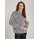 блуза,дамски,плетени,дрехи,calvin,klein,rec,wool,two,tone,stripe,sweater,night,s,egret