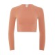 къса,блуза,дамски,топове,hiit,seamless,ribbed,long,sleeve,cropped,top,orange