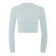 къса,блуза,дамски,топове,hiit,seamless,ribbed,long,sleeve,cropped,top,light,blue