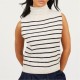 дамски,плетени,дрехи,brave,soul,womens,roll,neck,knitted,tank,with,stripe,oatmeal,black