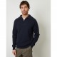 пуловер,мъжки,пуловери,threadbare,men,s,kamrul,quarter,zip,knitted,jumper,navy