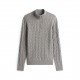 tommy,hilfiger,men,s,cotton,1,4,zip,mock,neck,cable,knit,jumper,grey