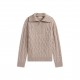 дамски,пуловер,tommy,hilfiger,women,s,wool,cable,knit,1,4,zip,jumper,lt,camel,heathr