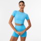 къса,блуза,дамски,топове,дамски,горнища,за,тренировка,дамско,фитнес,облекло,дамски,облекла,за,бягане,usa,pro,women's,sophie,habboo,cropped,short,sleeve,per