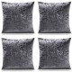 подаръци,и,играчки,alan,symonds,plain,crushed,velvet,cushion,set,of,4,charcoal