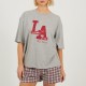 дамска,пижама,дамски,пижами,brave,soul,ladies,pyjamas,set,gry,marl,check