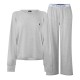 дамска,пижама,дамски,пижами,polo,ralph,lauren,womens,crew,neck,long,sleeve,pyjama,set,grey