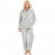 пижама,дамски,пижами,camille,supersoft,velour,fleece,white,star,print,pyjama,set,grey