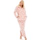пижама,дамски,пижами,camille,supersoft,velour,fleece,white,star,print,pyjama,set,pink