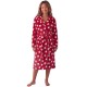дамски,пижами,camille,womens,supersoft,fleece,hooded,calf,length,bathrobe,burgundy