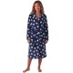 дамски,пижами,camille,womens,supersoft,fleece,hooded,calf,length,bathrobe,navy