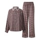 дамски,пижами,chelsea,peers,chelsp,button,up,pj,ld64,gingham,brown