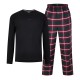 комплект,мъжки,пижами,boss,bw,long,pj,gift,set,sn64,red,cheq,black