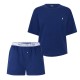 дамска,пижама,дамски,пижами,polo,ralph,lauren,women,s,short,sleeve,pyjama,set,navy