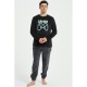 мъжки,пижами,howick,gaming,fleece,twosie,black,grey