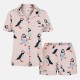 пижама,дамски,пижами,chelsea,peers,print,short,sleeve,pyjamas,set,pink,puffin