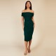 дамски,поли,и,рокли,little,mistress,mistress,bardot,ruched,mididress,green