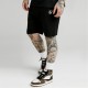 къси,панталони,мъжки,къси,панталони,siksilk,men's,logo,jersey,jogger,shorts,black