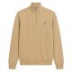 polo,ralph,lauren,prl,ls,knit,quarter,zip,top,tan