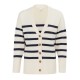 жилетка,дамски,плетени,дрехи,miso,v,neck,cuff,stripe,cardigan,black,white