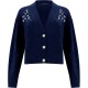 жилетка,дамски,плетени,дрехи,french,connection,vhari,diamante,embroidered,cardigan,40,indigo