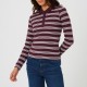 дамска,фланелка,с,дълъг,ръкав,brave,soul,ladies,long,sleeve,collared,rib,top,burgundy,cream