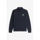 блуза,мъжки,горнища,с,качулка,fred,perry,men,s,badge,collar,ribbed,crew,sweatshirt,navy,608